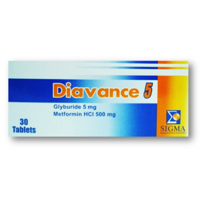 Diavance 5 / 500 mg ( Glyburide / Meformin ) 30 film-coated tablets
